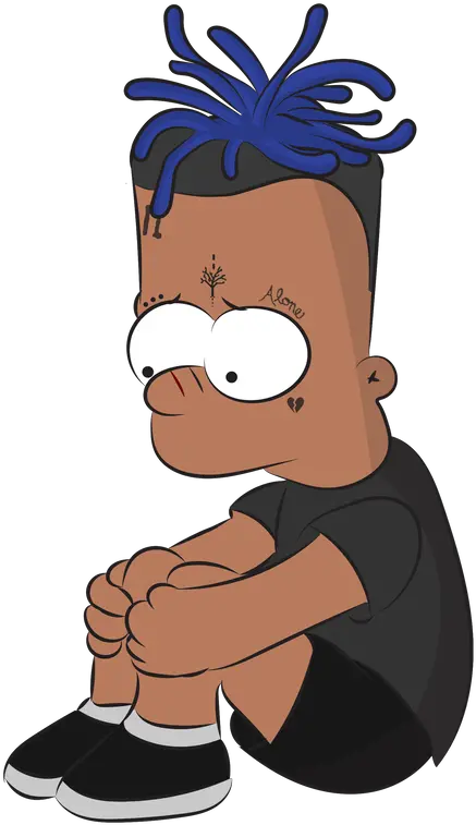 Download Xxxtentacion By Haydenstyles Gangsta Drawing Bart Simpson Png Xxxtentacion Png