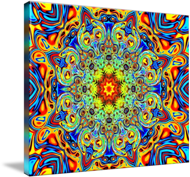 Psychedelic Melting Pot Mandala By Leah Mcneir Pintura Psicodélica Png Trippy Png