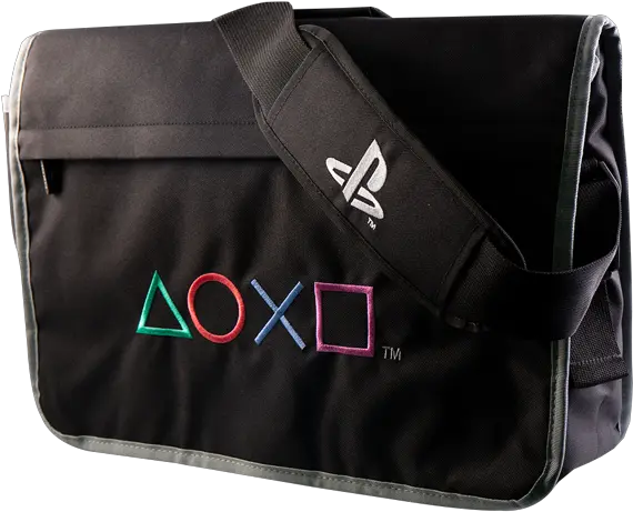 Playstation Symbols Black Messenger Bag Messenger Bag Png Sony Playstation Logo