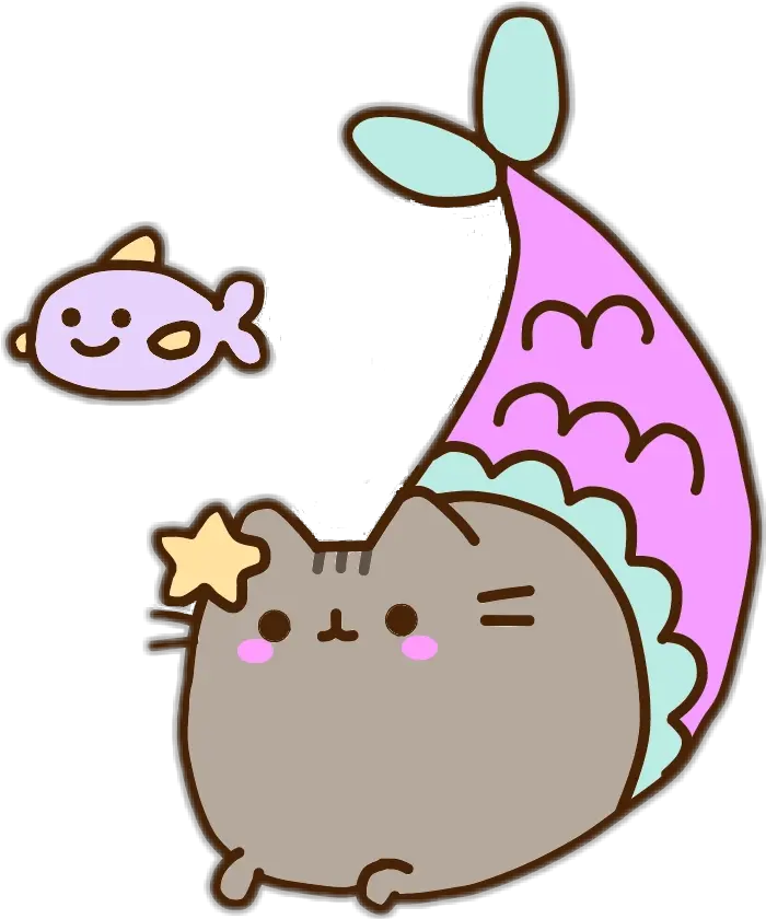 Png Pink Coloring Food Pusheen Cat Book Mermaid Pusheen Coloring Pages Pusheen Cat Png