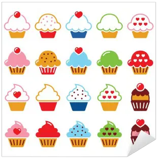 Sticker Cupcake With Heart Cherry And Sparkles Cute Icons Icon Png Sparkles Icon