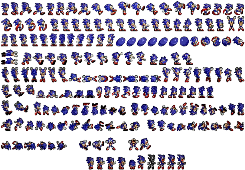 Download The Hedgehog Sprites Rendered Sonic The Hedgehog Sonic The Hedgehog Sprite Sheet Png Hedgehog Transparent Background