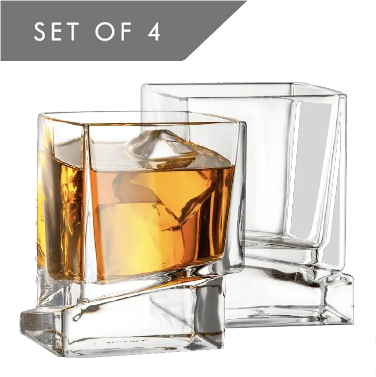 Carre Collection Set Of 4 Whiskey Glasses Unique Shot Glass Png Whiskey Glass Png