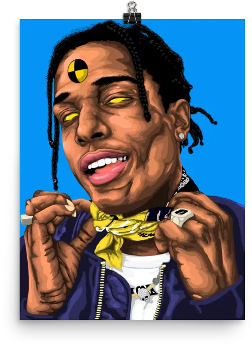 Rocky Premium Luster Poster Asap Rocky Cartoon Png Asap Rocky Logo