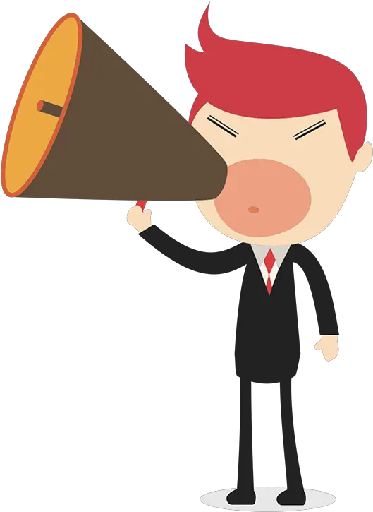 Clip Art Cartoon Man With Megaphone Png Screaming Png