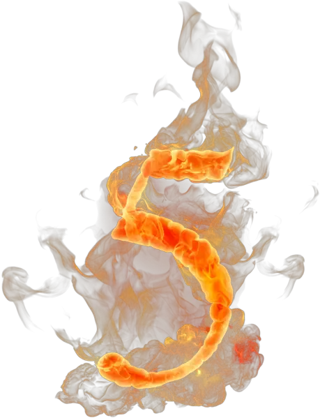 Burning Number 5 Psd Official Psds Vertical Png Number 5 Png