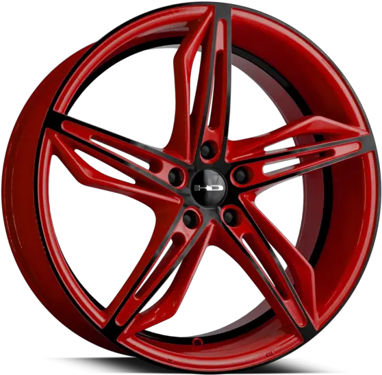 Hd Wheels Fly Cutter Gloss Red With Black Ed Coated Face Png Car Wheel