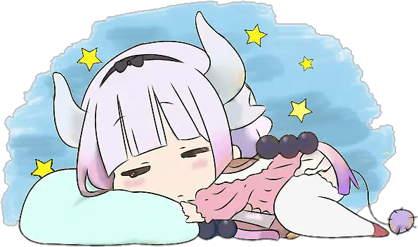 Kanna Kamui Sleeping Cute Kobayashi San Chi No Kanna Dragon Maid Kanna Sleeping Png Kanna Kamui Png