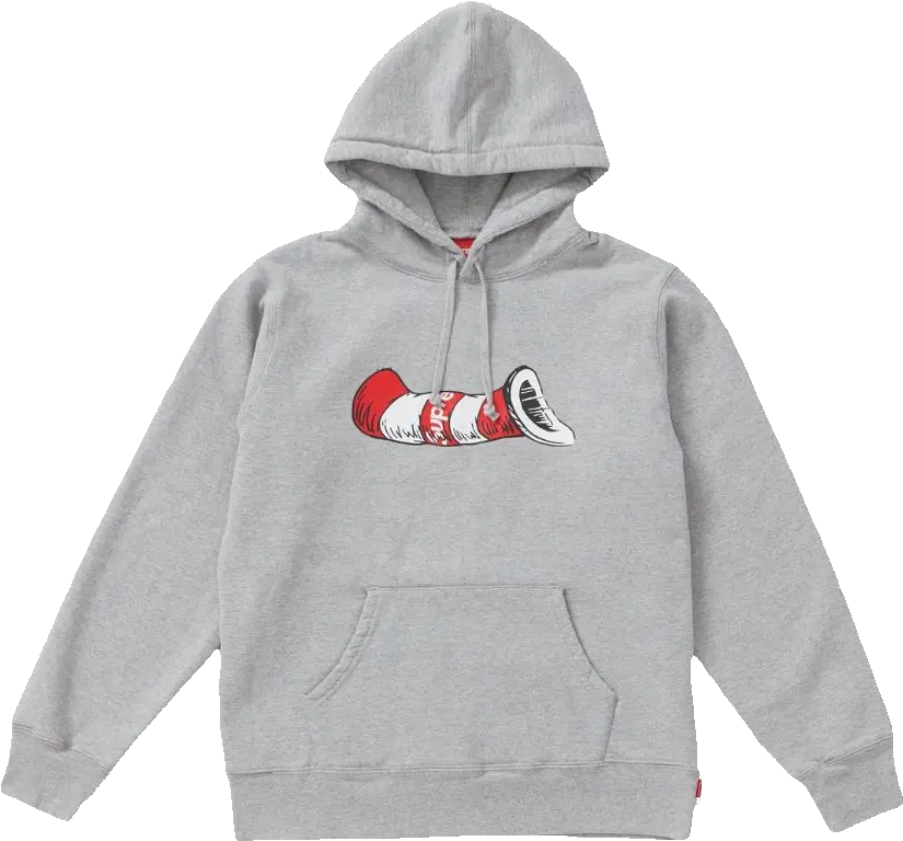 Download Seuss Cat In The Hat Hooded Sweatshirt Supreme Dr Seuss Supreme Hoodie Png Supreme Hat Png