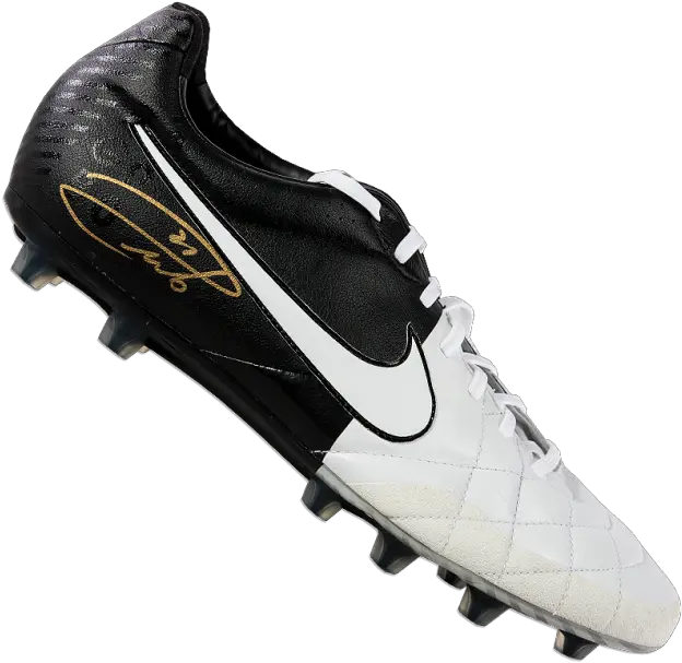 Andrea Pirlo Signed Black And White Nike Tiempo Boot Pirlo World Cup Boots Png Nike Kobe Icon