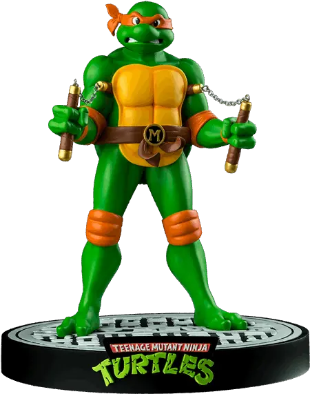 Teenage Mutant Ninja Turtles Michaelangelo 12u201d Ikon Collectibles Limited Edition Statue Tmnt Ikon Statue Png Ninja Turtle Logo