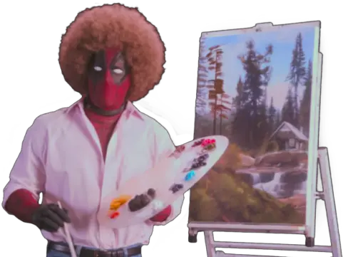 Bob Ross Png Image Deadpool As Bob Ross Bob Ross Png