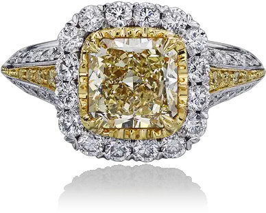 Download Hd Christopher Designs Ring With Fancy Light Yellow Engagement Ring Png Yellow Diamond Png