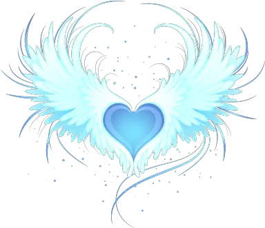 Download Hd Heart Wings Blue Heart With Angel Wings Blue Heart With Wings Png Wing Png