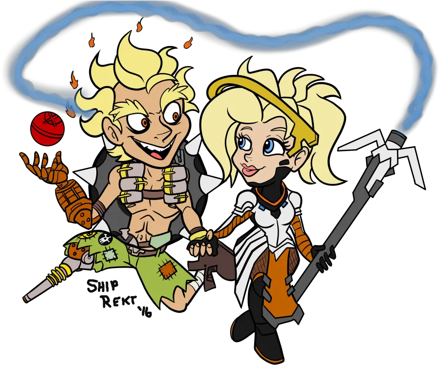 Download Balls Deep In Mercyrat Junkrat And Mercy Ship Png Junkrat And Mercy Junkrat Png