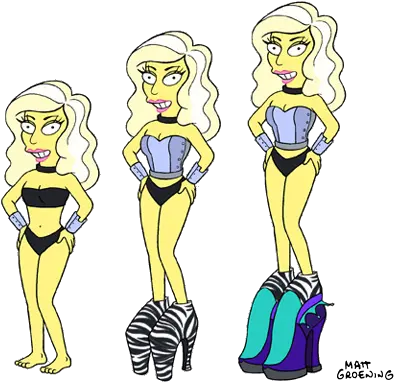 Download Hd Lady Gaga Zebra Shoes Character Lady Gaga Simpsons Png Lady Gaga Png