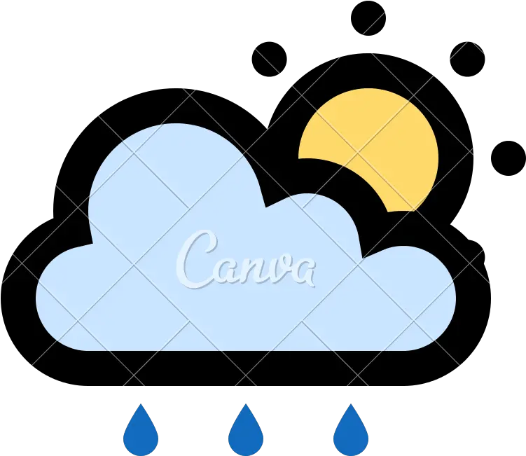 Sun Behind Rain Cloud Icons By Canva Sunny Partly Cloudy Rain Png Rain Cloud Png