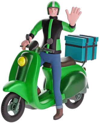 Premium Delivery Man Delivery 3d Png Bike Delivery Icon