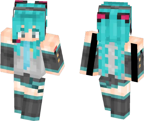 Download Hatsune Miku Vocaloid Minecraft Skin For Free Minecraft Skin Hyperdimension Neptunia Png Hatsune Miku Logo