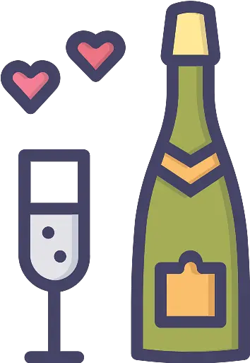 Champagne Glass And Bottle Love Icon Transparent Png Stickpng Icon Bottle Of Wine Icon Transparent