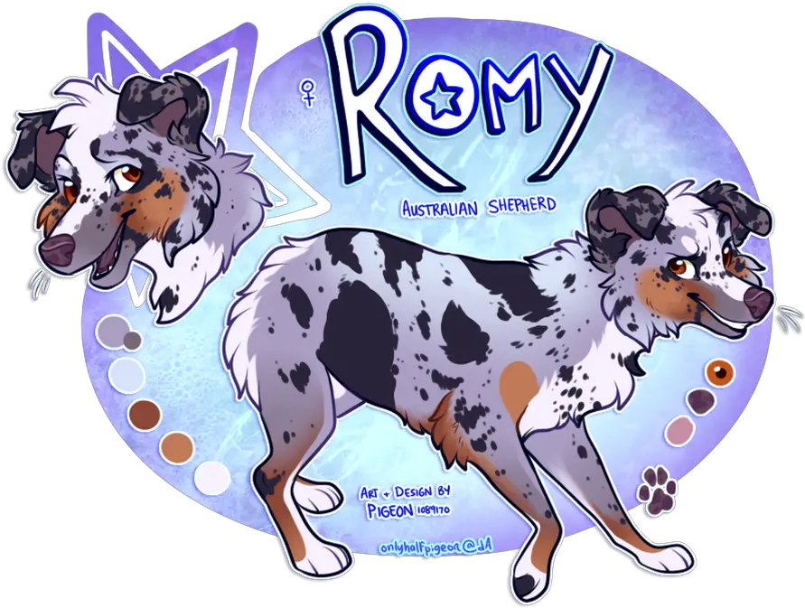 Romy Vlamu0027s Characterart Site Cartoon Australian Shepherd Art Png Dancing Dog Icon F2u