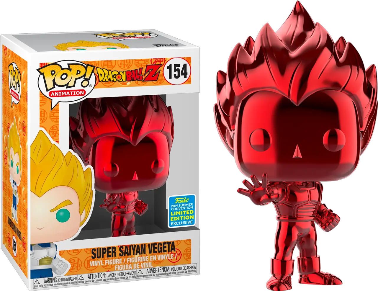 Dragon Ball Z Super Saiyan Vegeta Red Chrome Sdcc19 Pop Vinyl Figure Super Saiyan Vegeta Red Chrome Png Vegeta Transparent