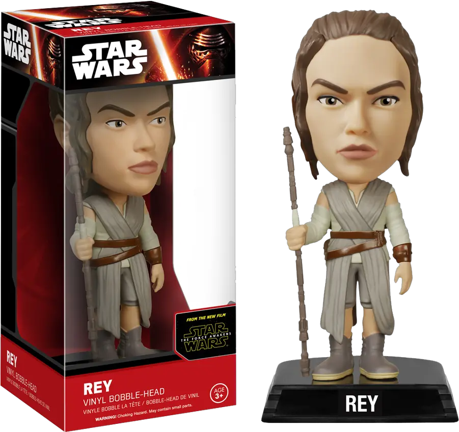 Star Wars Rey Episode Vii The Force Awakens Wacky Wobbler Star Wars Rey Bobblehead Png Rey Star Wars Png