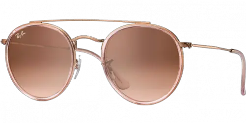 Ray Ban Round Double Bridge Pink Gradient Brown Ray Ban Double Round Bridge Rosa Png Color Design Fashion Icon Metallic