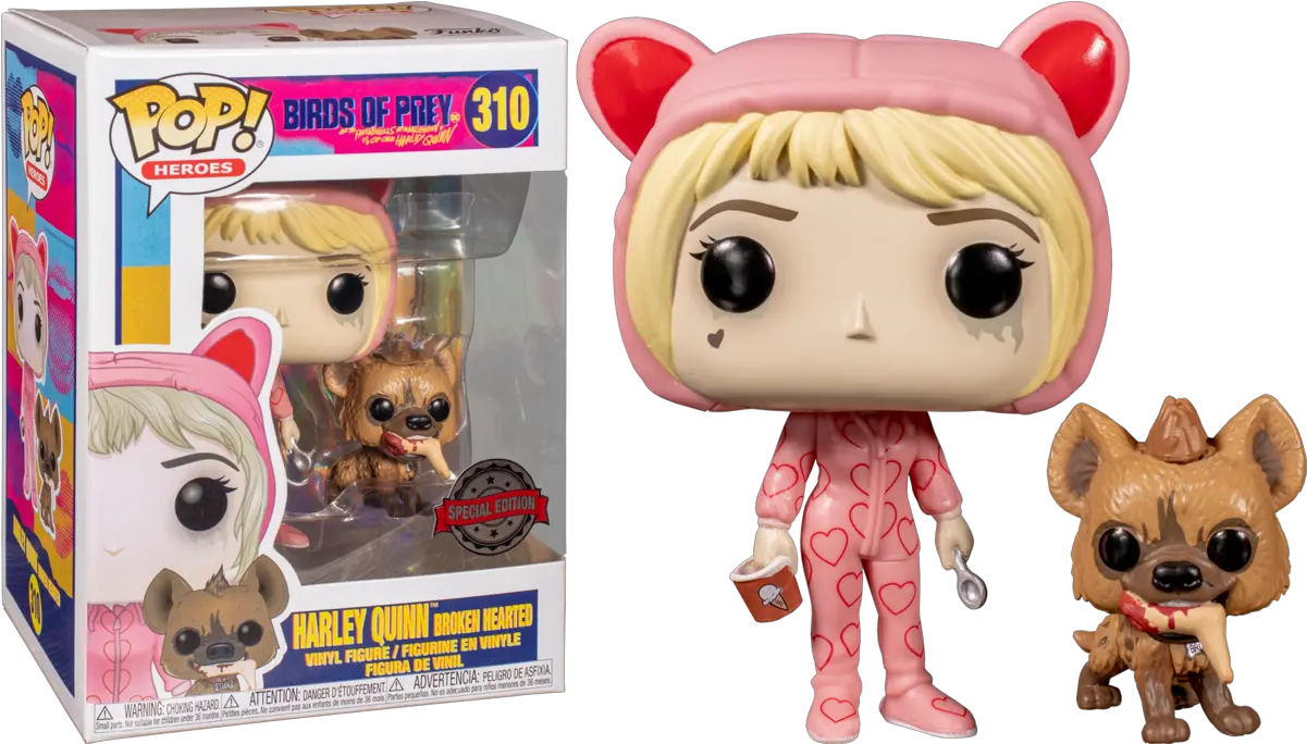 Birds Of Prey Harley Quinn Onesie With Bruce Exclusive Pop Vinyl Rs Funko Birds Of Prey Harley Quinn Broken Hearted Png Dc Icon Harley Statue