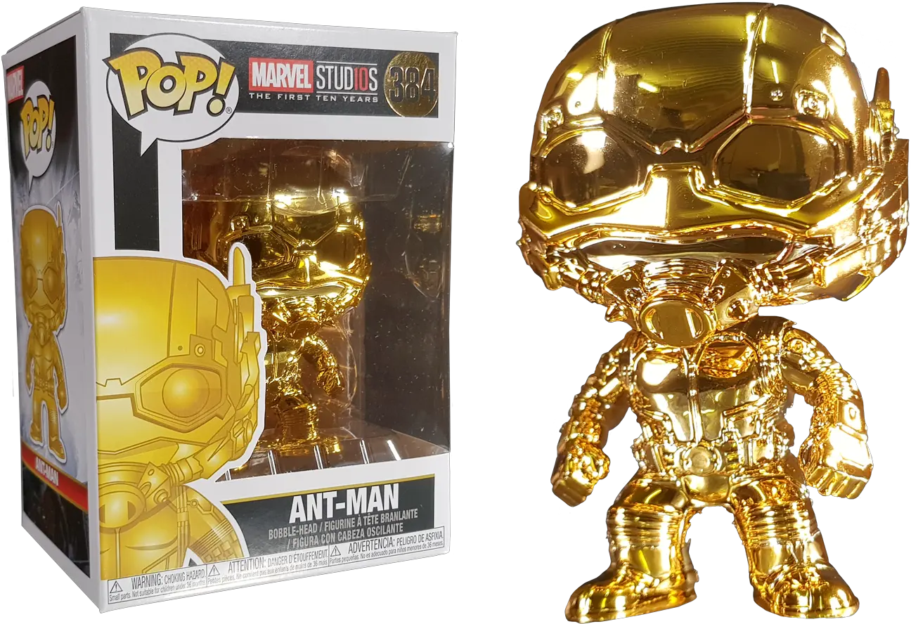 Marvel Studios The First Ten Years Antman Gold Chrome U2013 Funko Pop Vinyl Figure Ant Man Gold Pop Funko Png Ant Man Png