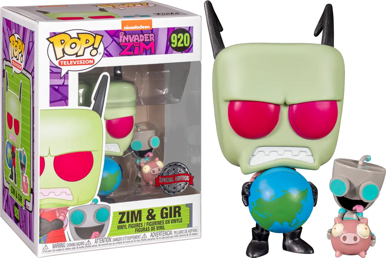 Invader Zim Zim U0026 Gir Pop Vinyl Figure Invader Zim Pop Figure Png Gir Png