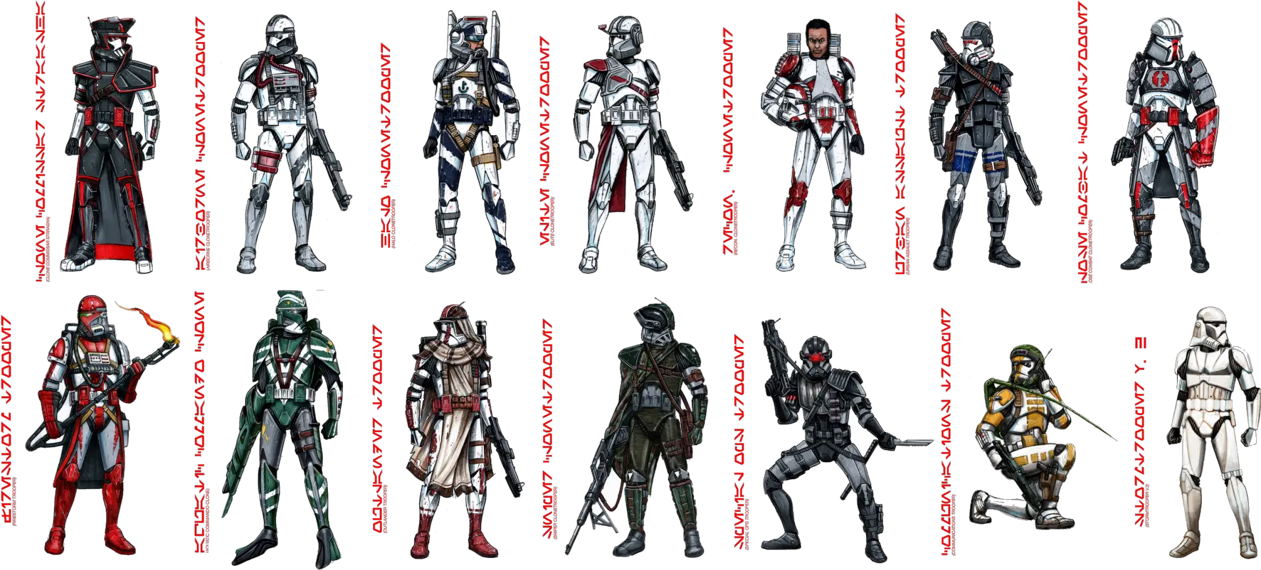 Download Clone Troopers Star Wars Star Wars Clone Trooper Types Png Clone Trooper Png