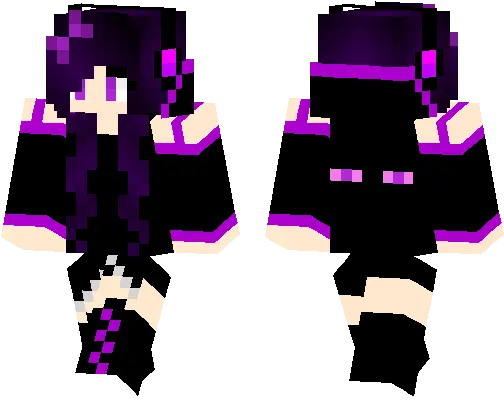 Enderman Girl Minecraft Pe Skins Skin Minecraft Enderman Girl Png Enderman Transparent