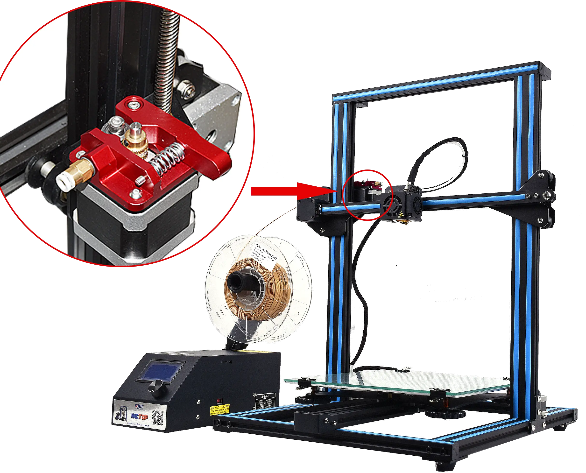 Hictop Upgraded Replacement Aluminum Mk8 Extruder Drive Feed Mk7 Extruder Hictop Png Ender Pearl Png