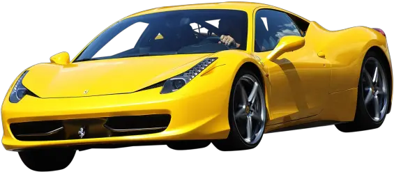 2010 Yellow Ferrari 458 Italia With V8 Engine Png Image