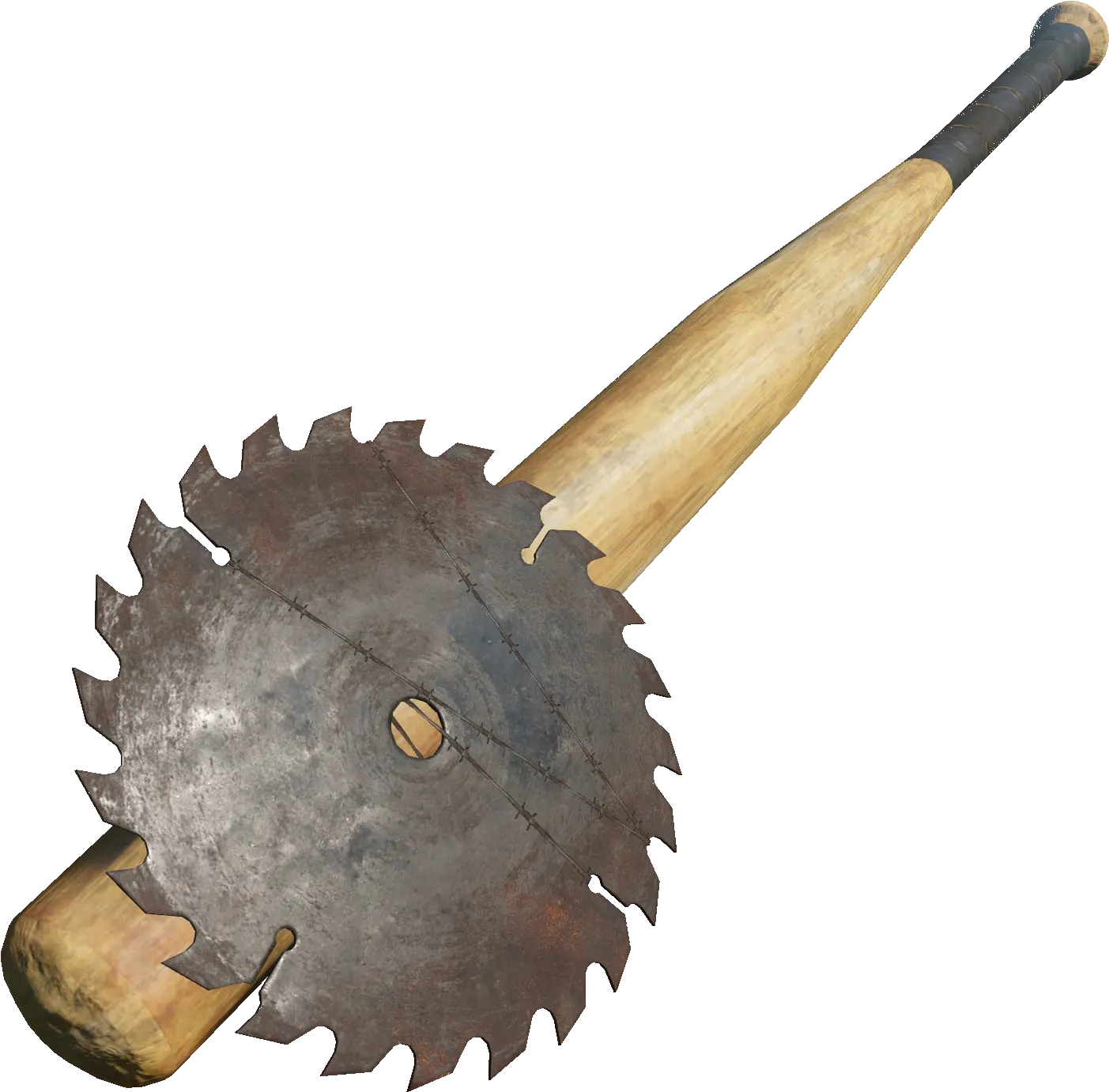 Sawblade Bat Barbed Wire Baseball Bat With Nails Png Saw Blade Png