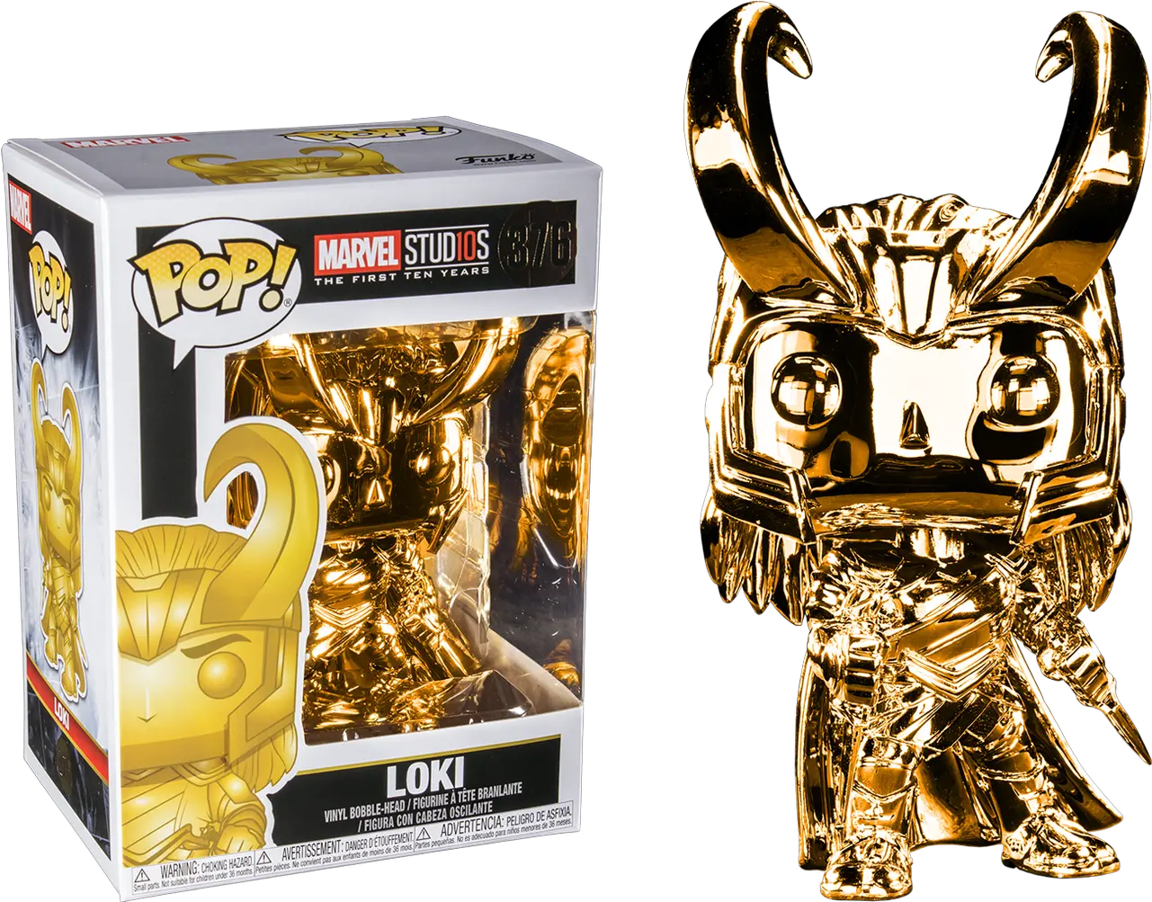 Marvel Studios The First Ten Years Loki Gold Chrome Pop Funko Pop Loki Chrome Png Marvel Studios Logo Png