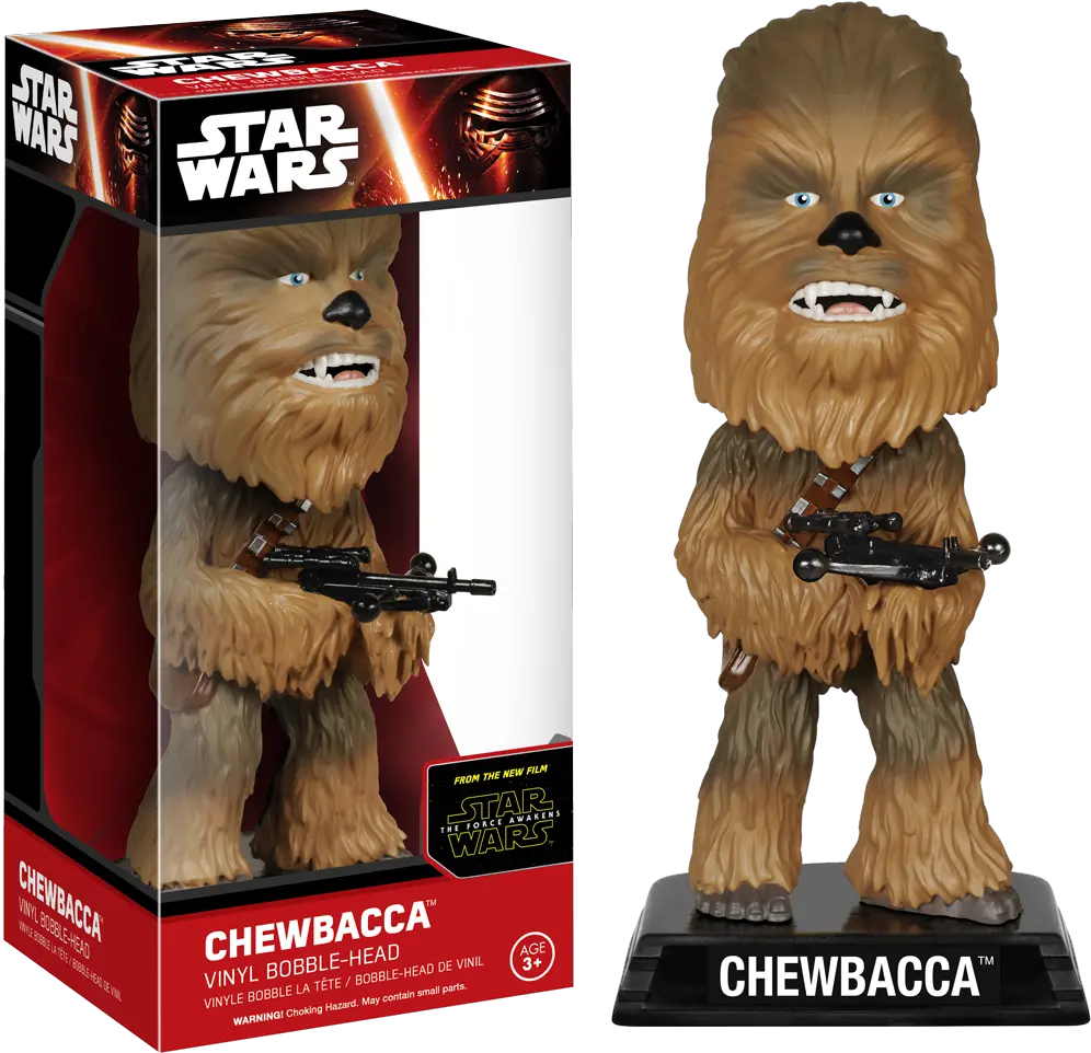 Chewbacca Bobble Head Funko Wacky Wobbler Star Wars Episode 7 Star Wars Vinyl Bobble Head Png Chewbacca Png