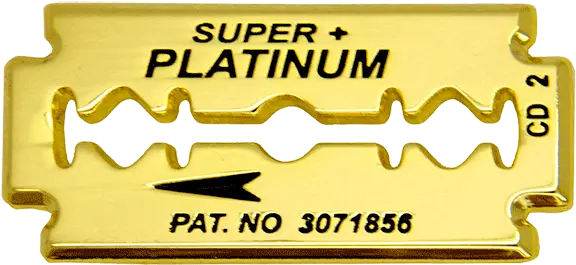 Razor Blade Pin Gold Horizontal Png Razor Blade Png