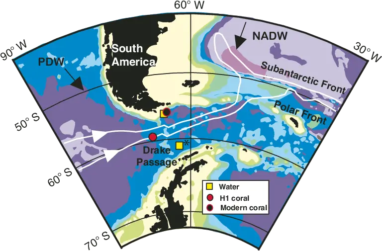 Map Of Drake Passage Subantarctic And Polar Fronts Shown In Atlas Png Drake Transparent