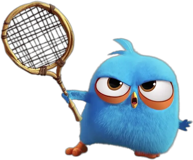 Check Out This Transparent Angry Bird Blue Playing Tennis Png