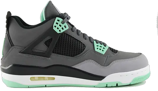 Air Jordan 4 Green Glow Sneakers Png Green Glow Png