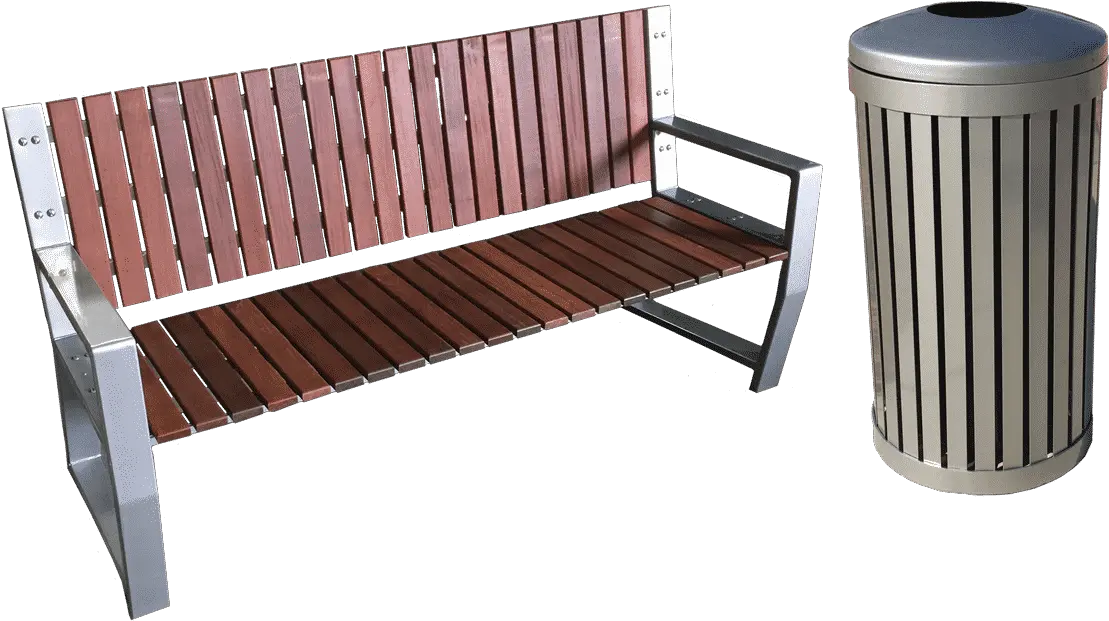 Modern Park Bench Vertical Recycled Plastic Slats Powder Coated Steel Frame Bench Modern Png Park Bench Png