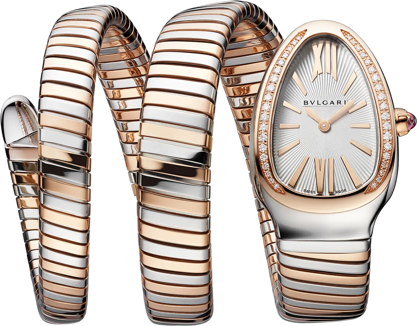 Serpenti Tubogas Rose Gold Steel Watch 103149 Bvlgari Bvlgari Serpenti Watch Png Hex Icon Watch Band