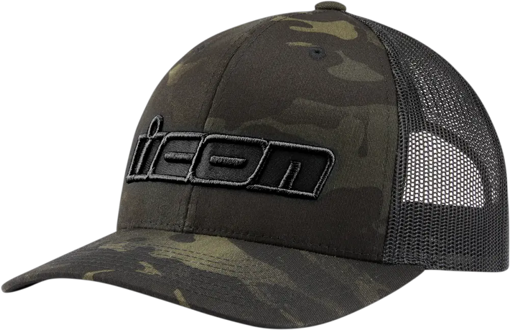 Icon Hat Mc Punch Bk Camo 2501 3662 Vital Vtwin Cap Png Mc Icon