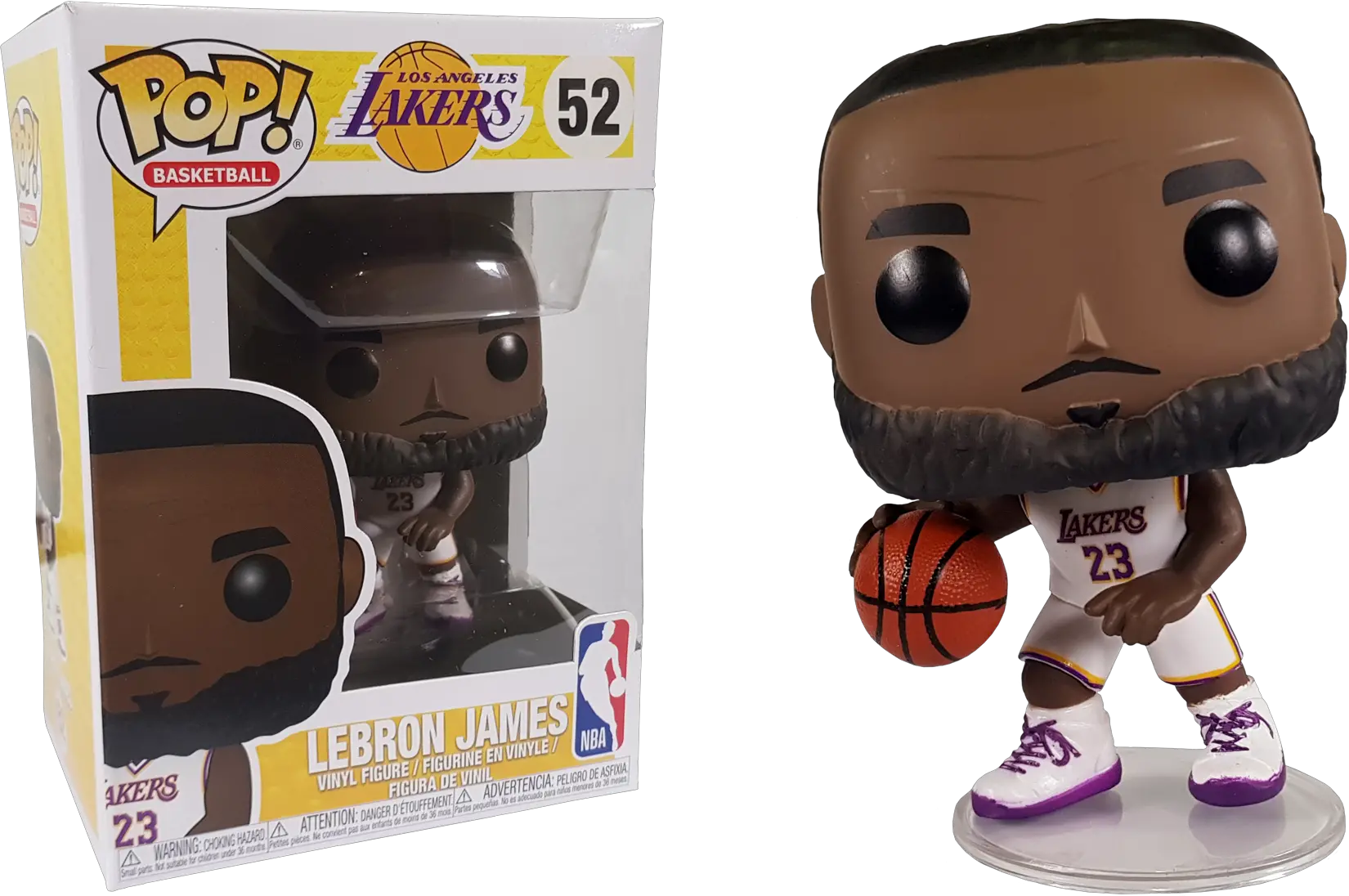 Nba Basketball Lebron James La Lakers White Uniform Pop Lebron James Pop Funko Png Lebron James Transparent