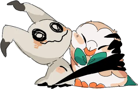 Mimikyu And Rowlet Hugging Mimikyu And Rowlet Png Mimikyu Png