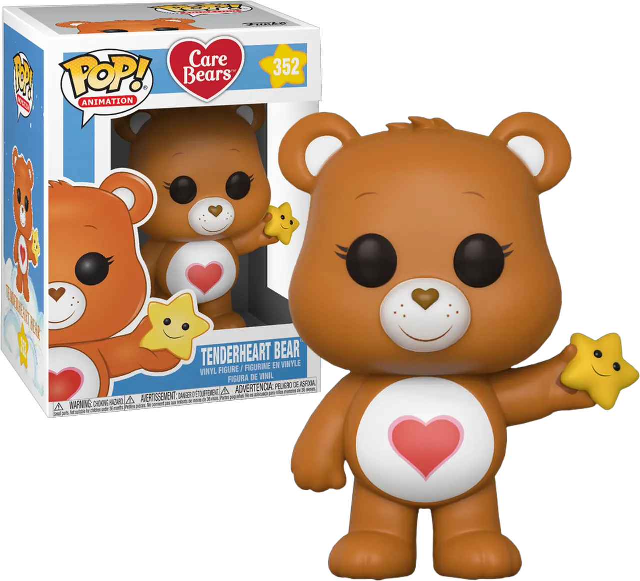 Care Bears Tenderheart Bear Pop Vinyl Figure Tenderheart Care Bear Funko Png Care Bear Png