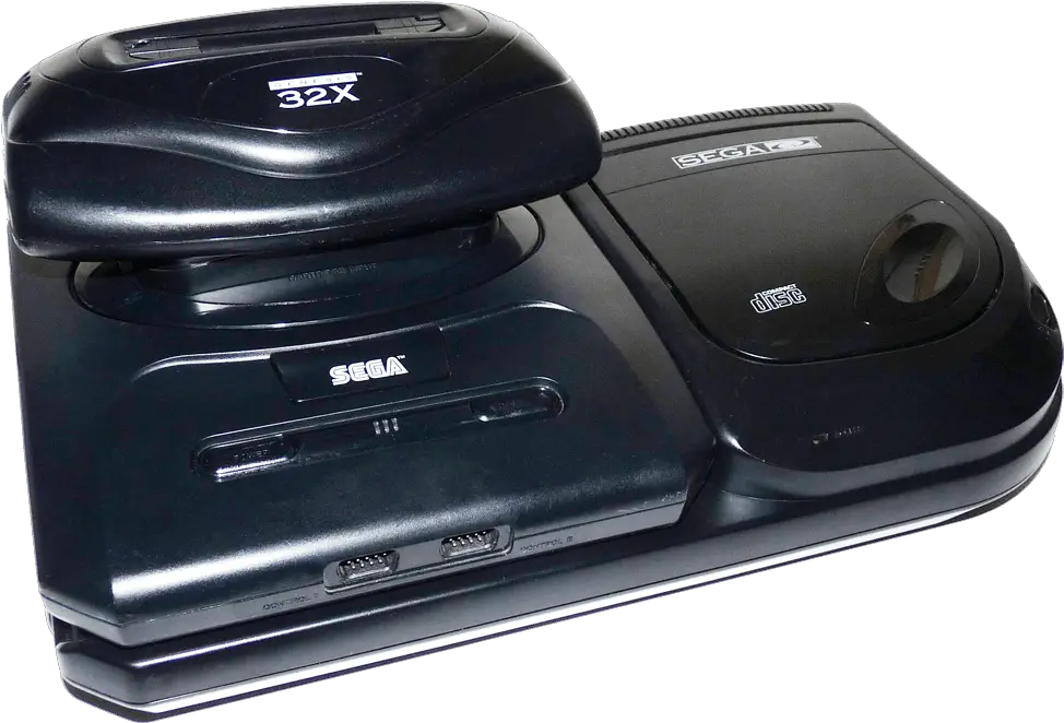 Sega Genesis 2 With The Cd Sega Genisis Cd Dimensions Png Sega Genesis Png