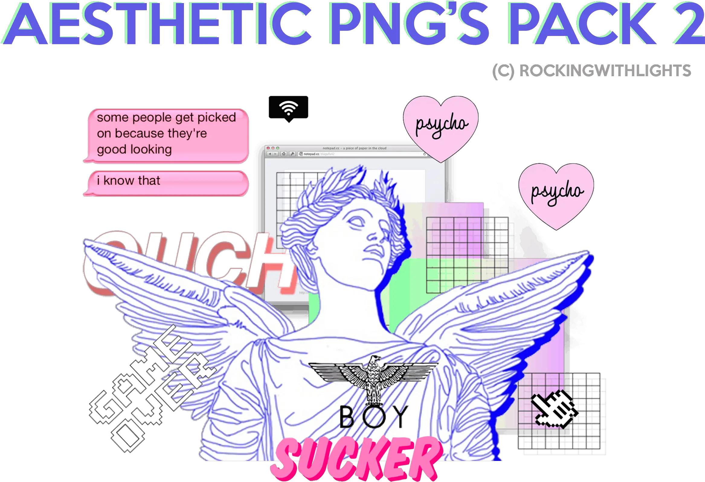 Download Hd Aesthetic Png Pack 2 By Rockingwithlights Aesthetic Sticker Pack Png Aesthetic Png Tumblr